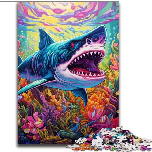 Buntes Art Shark-Puzzle mit 1000 Teilen für Erwachsene. Anspruchsvolles Denkspiel für Teenager, Spaß für den Spieleabend mit der Familie, 50x75cm Buntes Art Shark-Puzzle mit 1000 Teilen für Erwachsene. Anspruchsvolles Denkspiel für Teenager, Spaß für den Spieleabend mit der Familie, 50x75cm von LYXIANY