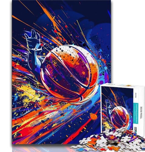 Buntes Basketball-Puzzle mit 1000 Teilen für Erwachsene und Jugendliche, Quizspiel, Wanddekoration, einzigartige Geburtstags, 38x26cm von LYXIANY