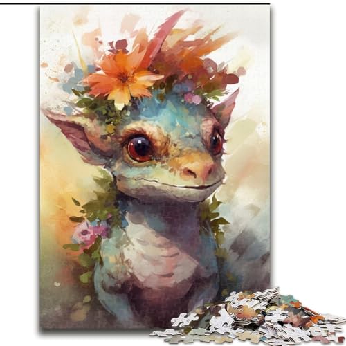 Buntes Dinosaurier-Baby-Puzzle mit 1000 Teilen für Erwachsene, Puzzle für Teenager, Spieleabend mit der Familie, hirnfordernde Geschenkidee, Größe 50x75cm von LYXIANY