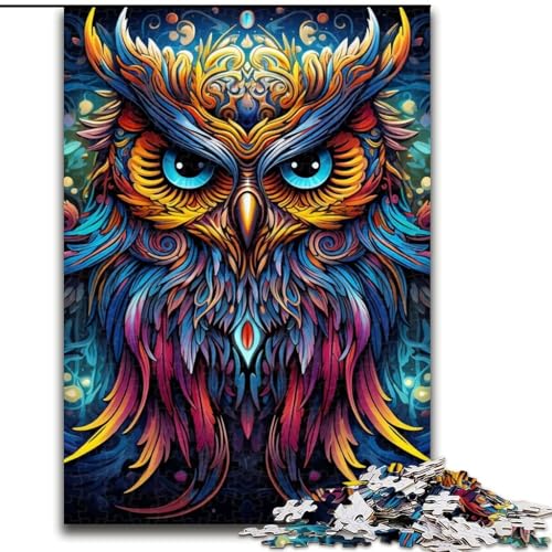 Buntes Kunst-Eulen-Puzzle, 1000 Teile, Puzzle für Erwachsene, Muttertag, Geburtstag, Weihnachten, 26x38cm Buntes Kunst-Eulen-Puzzle, 1000 Teile, Puzzle für Erwachsene, Muttertag, Geburtstag, Weihnachten, 26x38cm von LYXIANY