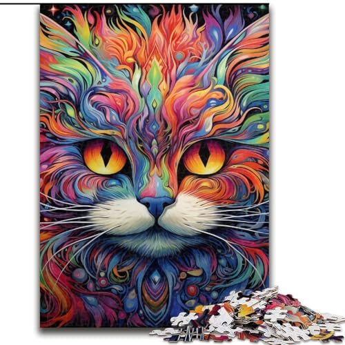 Buntes Kunst-Katzen-Puzzle, 1000 Teile, Holzpuzzle für Erwachsene, interaktives Familienspiel, DIY-Heimdekoration, Gehirn-Herausforderung, Geschenk, 50x75cm Buntes Kunst-Katzen-Puzzle, 1000 Teile, Holzpuzzle für Erwachsene, interaktives Familienspiel, DIY-Heimdekoration, Gehirn-Herausforderung, Geschenk, 50x75cm von LYXIANY