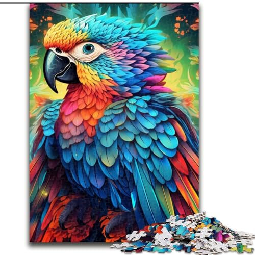 Buntes Kunst-Papagei-Puzzle für Erwachsene, 1000 Holzpuzzles für Heimdekoration, Gehirntraining, Größe: 50x75cm von LYXIANY