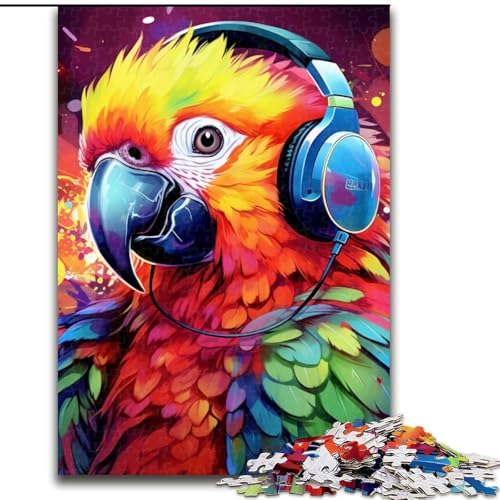 Buntes Kunst-Papagei-Puzzle mit 1000 Teilen, Puzzle für Erwachsene, Denksportaufgabe, Teenager und zur Heimdekoration, Größe: 50x75cm von LYXIANY
