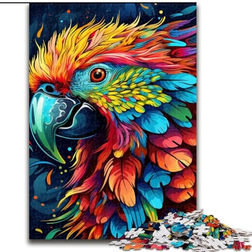Buntes Kunst-Papageien-Puzzle für 1000 Teile, Puzzle für Erwachsene, Heimaktivität für Feiertage, Geburtstage und Familienspieleabende, Größe: 50x75cm von LYXIANY