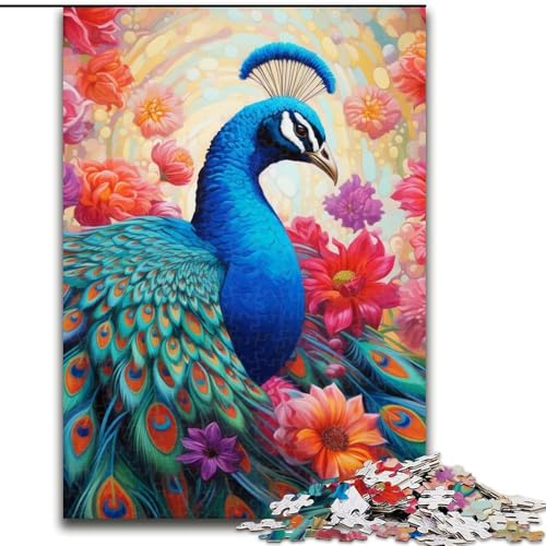 Buntes Kunst-Pfau-Puzzle mit 1000 Teilen, anspruchsvolles Rätsel, Denkspiel für Teenager, 26x38cm Buntes Kunst-Pfau-Puzzle mit 1000 Teilen, anspruchsvolles Rätsel, Denkspiel für Teenager, 26x38cm von LYXIANY