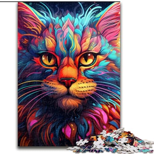 Buntes Kunst-Puzzle mit Psychedelischer Katze, 1000 Teile, für Erwachsene, anspruchsvolles Denkspiel für Teenager, Spaß für den Spieleabend mit der Familie, 50x75cm Buntes Kunst-Puzzle mit Psychedelischer Katze, 1000 Teile, für Erwachsene, anspruchsvolles Denkspiel für Teenager, Spaß für den Spieleabend mit der Familie, 50x75cm von LYXIANY