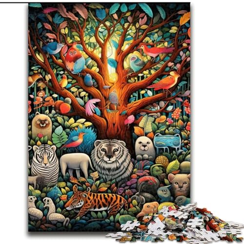 Buntes Kunstpuzzle mit Tierwelt, 1000 Teile, für Erwachsene, Holzpuzzle für Erwachsene, anspruchsvolles Denkspiel für Teenager, Spaß für den Spieleabend mit der Familie, 50x75cm Buntes Kunstpuzzle mit Tierwelt, 1000 Teile, für Erwachsene, Holzpuzzle für Erwachsene, anspruchsvolles Denkspiel für Teenager, Spaß für den Spieleabend mit der Familie, 50x75cm von LYXIANY