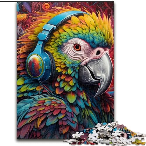 Buntes Papageien-Puzzle für Erwachsene, 1000-teiliges unmögliches Puzzle für Erwachsene, DIY-Kunstdekor, 26x38cm von LYXIANY