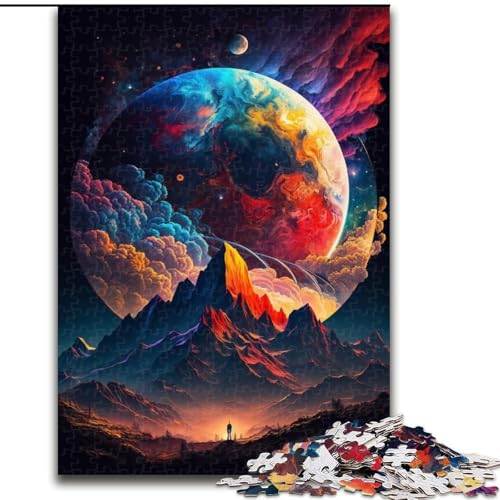 Buntes Planeten-Berge-Puzzle mit 1000 Teilen. Puzzle für Erwachsene. Anspruchsvolles Denkspiel, Familienaktivität, Heimdekoration, Größe 38x26cm von LYXIANY
