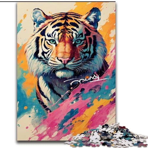Buntes Tiger-Kunstpuzzle, 1000 Teile, pädagogisches Denkspiel, künstlerische Heim- und Bürodekoration, ab 14 Jahren, Größe 50x75cm Buntes Tiger-Kunstpuzzle, 1000 Teile, pädagogisches Denkspiel, künstlerische Heim- und Bürodekoration, ab 14 Jahren, Größe 50x75cm von LYXIANY