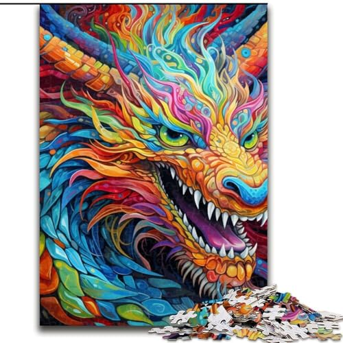 Buntes chinesisches Drachen-Puzzle, 1000 Teile, Puzzle für Erwachsene, Denksportaufgabe und Heimdekoration, 50x75cm von LYXIANY