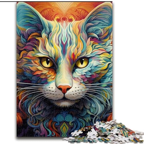 Buntes psychedelisches Katzen-Puzzle mit 1000 Teilen für Erwachsene, Papp-Puzzle für Erwachsene, anspruchsvolles Denkspiel für Teenager, Spaß für den Familienspieleabend, 26x38cm Buntes psychedelisches Katzen-Puzzle mit 1000 Teilen für Erwachsene, Papp-Puzzle für Erwachsene, anspruchsvolles Denkspiel für Teenager, Spaß für den Familienspieleabend, 26x38cm von LYXIANY