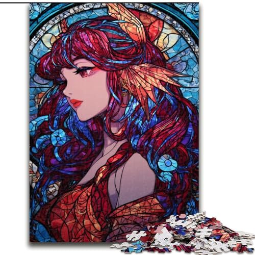 Buntglas-Animation, 1000-teiliges Puzzle für Jugendliche und Erwachsene, Familienspiel zum Stressabbau, schwierige Herausforderung, tolle Geschenke und Spielzeuge (50x75cm) von LYXIANY