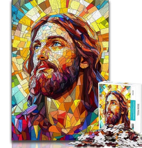 Buntglas-Jesus-Puzzle, 1000 Teile, für Erwachsene, Geschenke, dekomprimierendes intellektuelles Lernspielzeug, tolle Geschenke und Spielzeuge, 38x26cm Buntglas-Jesus-Puzzle, 1000 Teile, für Erwachsene, Geschenke, dekomprimierendes intellektuelles Lernspielzeug, tolle Geschenke und Spielzeuge, 38x26cm von LYXIANY