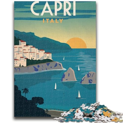 Capri Puzzle für Erwachsene, 1000 Teile, Denkspiel, Wanddekoration, einzigartige Geburtstags (50x75cm) von LYXIANY