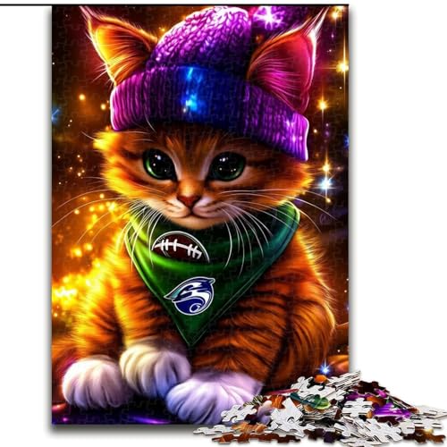 Cartoon-Katzen-Puzzles mit 1000 Teilen für Erwachsene, helfen dem Gehirn, süchtig machendes Spielzeug zu trainieren, um Geduld zu fördern, perfekte Dekoration (Größe 26x38cm) von LYXIANY