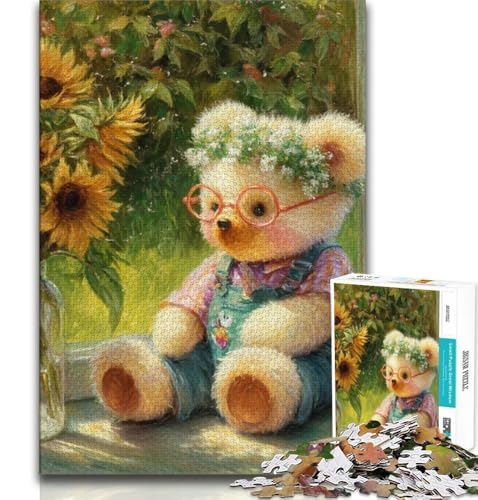 Cartoon-Teddybär-Puzzle für Erwachsene, 1000-teiliges Puzzle, Denkspiel, Wanddekoration, einzigartige Geburtstags, 50x75cm Cartoon-Teddybär-Puzzle für Erwachsene, 1000-teiliges Puzzle, Denkspiel, Wanddekoration, einzigartige Geburtstags, 50x75cm von LYXIANY