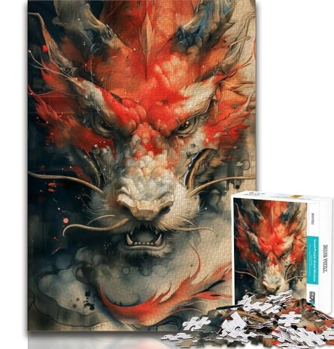 Chinesische Drachen-Puzzles für Teenager, Lernspiel-Herausforderungsspielzeug, ganze Familie (50x75cm) von LYXIANY