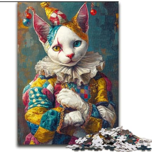 Clown-Katze, 1000-teiliges Puzzle für Erwachsene und Jugendliche, Herausforderung für die Gehirnintelligenz, süchtig machendes Spielzeug, Geburtstagsgeschenk für Kinder ab 14 Jahren, 26x38cm Clown-Katze, 1000-teiliges Puzzle für Erwachsene und Jugendliche, Herausforderung für die Gehirnintelligenz, süchtig machendes Spielzeug, Geburtstagsgeschenk für Kinder ab 14 Jahren, 26x38cm von LYXIANY