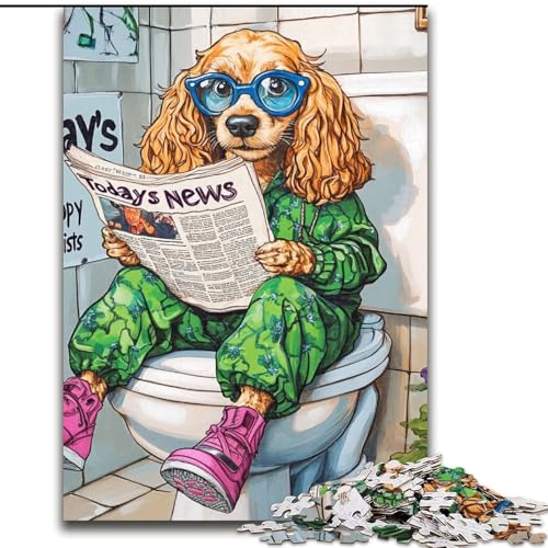 Cocker Spaniel Go Toilet Puzzle 1000 Teile für Erwachsene. Puzzle für Erwachsene. Anspruchsvolles Denkspiel, Familienaktivität, Heimdekoration, Größe: 38x26cm Cocker Spaniel Go Toilet Puzzle 1000 Teile für Erwachsene. Puzzle für Erwachsene. Anspruchsvolles Denkspiel, Familienaktivität, Heimdekoration, Größe: 38x26cm von LYXIANY