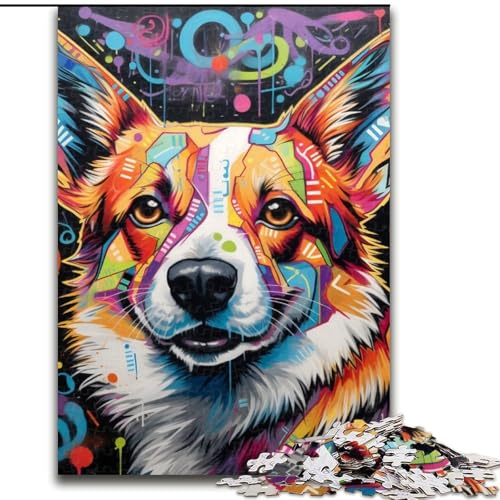 Corgi-Graffiti-Puzzle 1000 Teile für Erwachsene, Holzpuzzle für Erwachsene, anspruchsvolles Denkspiel für Teenager, Spaß für den Familienspieleabend, 50x75cm Corgi-Graffiti-Puzzle 1000 Teile für Erwachsene, Holzpuzzle für Erwachsene, anspruchsvolles Denkspiel für Teenager, Spaß für den Familienspieleabend, 50x75cm von LYXIANY