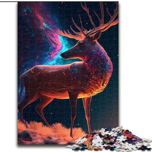 Cosmic Deer Puzzle, 1000 Teile, Puzzle, pädagogisches Denkspiel, künstlerische Heim- und Bürodekoration, ab 14 Jahren, Größe 38x26cm von LYXIANY