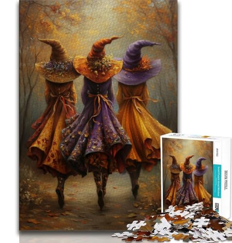 DREI Hexen-Puzzles für Erwachsene und Jugendliche, 1000 Teile, helfen dem Gehirn, süchtig machendes Spielzeug zu trainieren, um Geduld zu fördern, tolles Geschenk (38x26cm) von LYXIANY