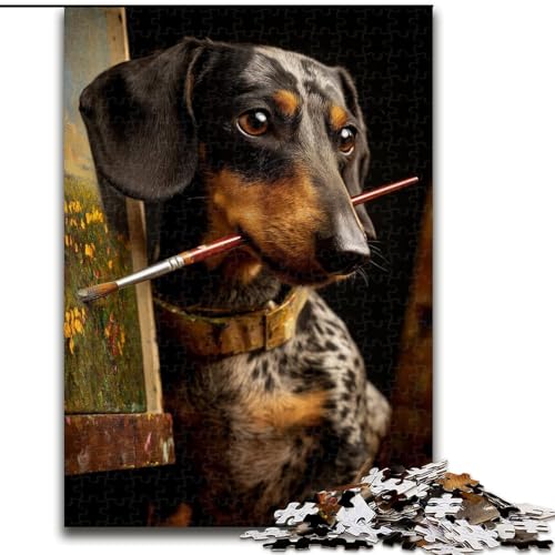 Dackel-Maler, 1000-teiliges Puzzle, Familienaktivität, Spaß zu Hause, Geburtstagsgeschenk, Reisegeschenk (50x75cm) von LYXIANY