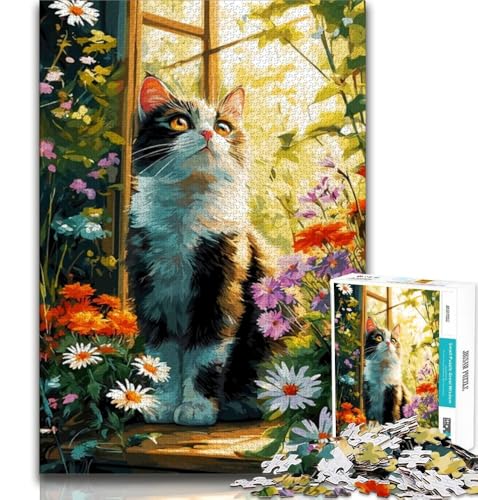 Daisy- und Katzen-Puzzle, 1000 Teile, für Erwachsene und Jugendliche, zum Zeitvertreib zu Hause mit vollständig ineinandergreifenden, zufällig geformten Teilen (38x26cm) von LYXIANY