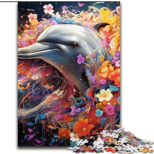 Delphin-Puzzle mit 1000 Teilen, anspruchsvolles Rätsel, Denkspiel für Teenager, 26x38cm Delphin-Puzzle mit 1000 Teilen, anspruchsvolles Rätsel, Denkspiel für Teenager, 26x38cm von LYXIANY
