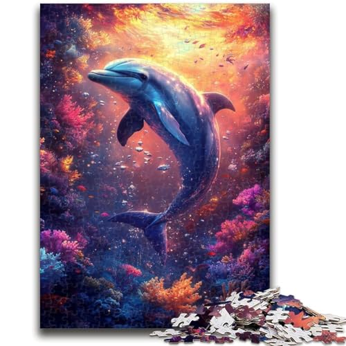 Delphin-Puzzles für Erwachsene und Teenager, Puzzle, Spielzeug, Lernspiele, Stressabbau, tolle Geschenke und Spielzeuge (38x26cm) von LYXIANY