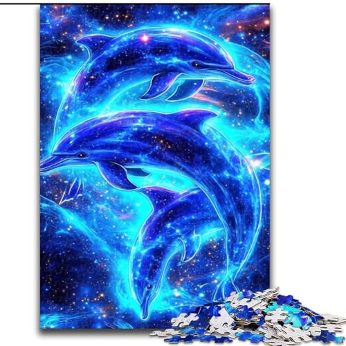 Delphin-Puzzles für Erwachsene und Teenager, anspruchsvolles Spiel und Lernspiel für die ganze Familie zum Geburtstag, Weihnachten (50x75cm) von LYXIANY
