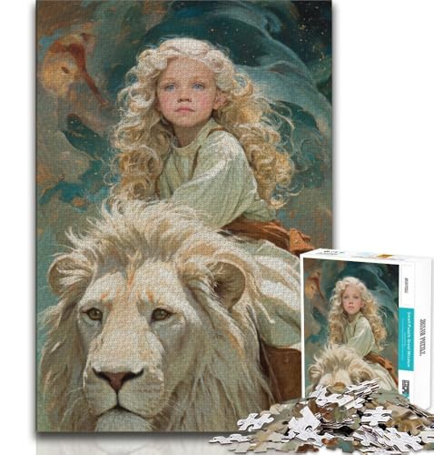Der Löwe und das kleine Mädchen Puzzle für Teenager 1000 Teile, anspruchsvolles Spielgeschenk ganze Familie (50x75cm) von LYXIANY