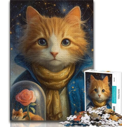 Der kleine Prinz, Katzen-Puzzle für Teenager, 1000 Teile, Lernspiele, Wanddekoration, einzigartige Geburtstags (50x75cm) von LYXIANY