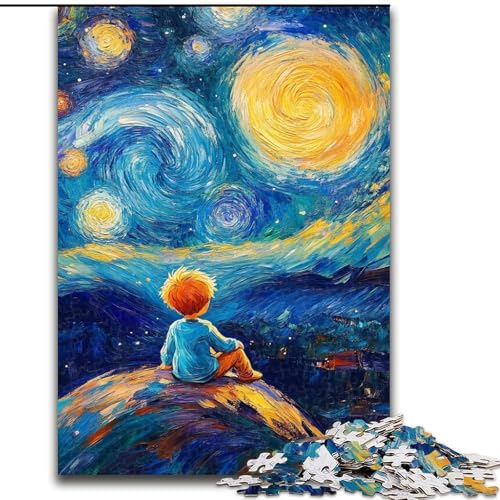 Der kleine Prinz des Nachthimmels, 1000-teiliges Puzzle, anspruchsvoll zu vervollständigen, Aber EIN lustiges und humorvolles Geburtstagsgeschenk, Geschenk, Wandkunst (26x38cm) von LYXIANY