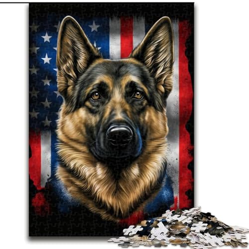 Deutscher Schäferhund-Puzzle, 1000 Teile, für Erwachsene ab 14 Jahren, Stressabbau, Weihnachtsspiel, Geschenke für Frauen (50x75cm) von LYXIANY
