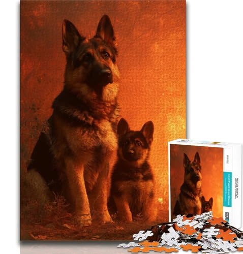 Deutscher Schäferhund-Puzzle, 1000 Teile, für Teenager, Denkspiel, Wanddekoration, einzigartige Geburtstags (50x75cm) von LYXIANY