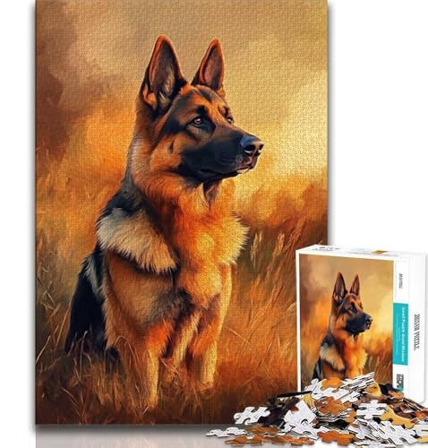 Deutscher Schäferhund-Puzzle für Erwachsene, 1000-teiliges Puzzle, Denkspiel, Wanddekoration, einzigartige Geburtstags, 38x26cm Deutscher Schäferhund-Puzzle für Erwachsene, 1000-teiliges Puzzle, Denkspiel, Wanddekoration, einzigartige Geburtstags, 38x26cm von LYXIANY