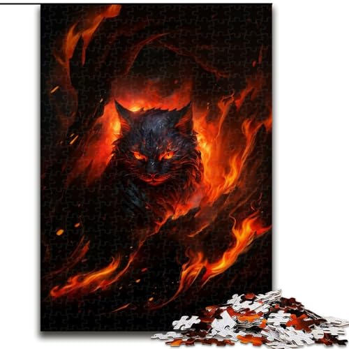 Die Katze aus der Hölle, 1000-teiliges Puzzle für Erwachsene, Holzpuzzle für Erwachsene, anspruchsvolles DIY-Denkspiel für Teenager, Größe 50x75cm von LYXIANY