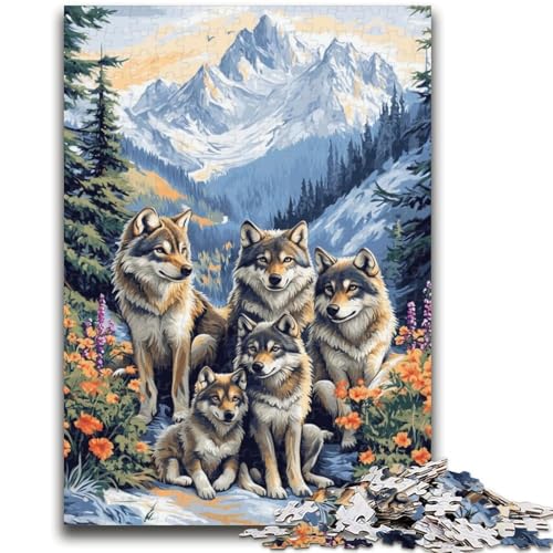 Die Wolfsfamilie Puzzles für Erwachsene und Teenager, Puzzle, Spielzeug, Lernspiele, Stressabbau, tolle Geschenke und Spielzeuge (38x26cm) von LYXIANY