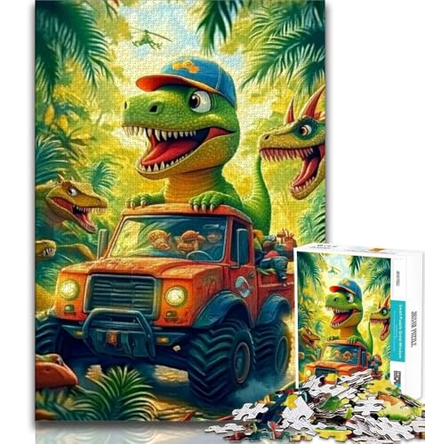 Dinosaurier-Auto-Puzzle für Teenager, 1000 Teile, anspruchsvolles Spielgeschenk, ganze Familie (38x26cm) von LYXIANY