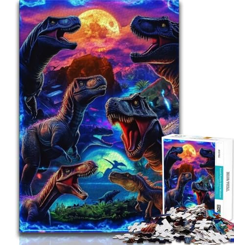 Dinosaurier-Puzzle mit 1000 Teilen für Teenager, Denkspiel, Wanddekoration, einzigartige Geburtstags (50x75cm) von LYXIANY
