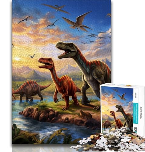 Dinosaurierwelt 1000-teiliges Puzzle für Erwachsene, Geschenke, dekomprimierendes intellektuelles Lernspielzeug, perfekte Dekoration (50x75cm) von LYXIANY