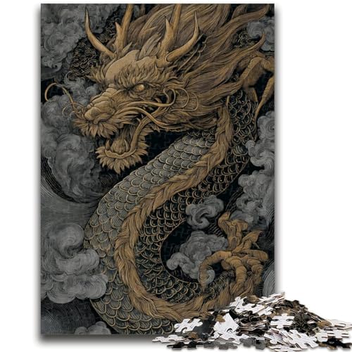 Drachen-Puzzles für Erwachsene und Teenager, Puzzle, Spielzeug, Lernspiele, Stressabbau, tolle Geschenke und Spielzeuge (38x26cm) von LYXIANY