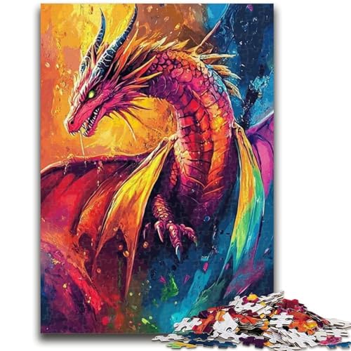 Drachen-Puzzles für Erwachsene und Teenager, Puzzle, Spielzeug, Lernspiele, Stressabbau, tolle Geschenke und Spielzeuge (50x75cm) von LYXIANY