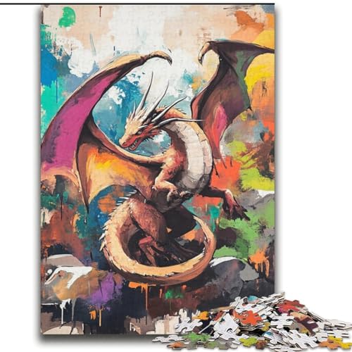 Drachen-Puzzles für Teenager, geeignet für Kinder ab 14 Jahren Familienspaß ganze Familie (70x100cm) von LYXIANY
