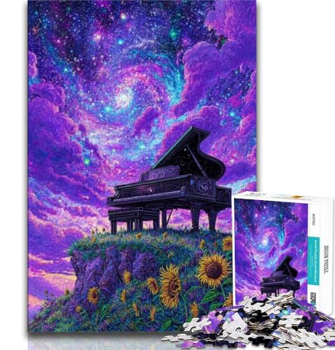 Dream Piano 1000-teiliges Puzzle für Erwachsene und Jugendliche, anspruchsvoll zu vervollständigen, Aber unterhaltsam und humorvoll, mit passendem Poster und Quizblatt (38x26cm) von LYXIANY