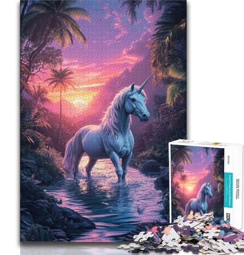 Dschungel-Einhorn-Puzzle für Erwachsene, 1000-teiliges Puzzle, Denkspiel, Wanddekoration, einzigartige Geburtstags, 50x75cm Dschungel-Einhorn-Puzzle für Erwachsene, 1000-teiliges Puzzle, Denkspiel, Wanddekoration, einzigartige Geburtstags, 50x75cm von LYXIANY