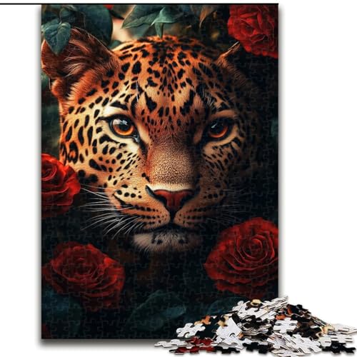 Dschungel-Leoparden-Puzzle 1000 Teile für Teenager-Geschenke, dekomprimierendes intellektuelles Lernspielzeug, Lernspiel für Geburtstag, Weihnachten (26x38cm) von LYXIANY