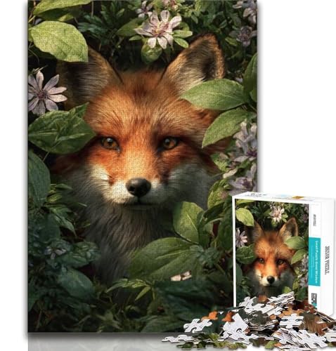 Dschungelfuchs-Puzzle mit 1000 Teilen für Teenager, Denkspiel, Wanddekoration, einzigartige Geburtstags (38x26cm) von LYXIANY